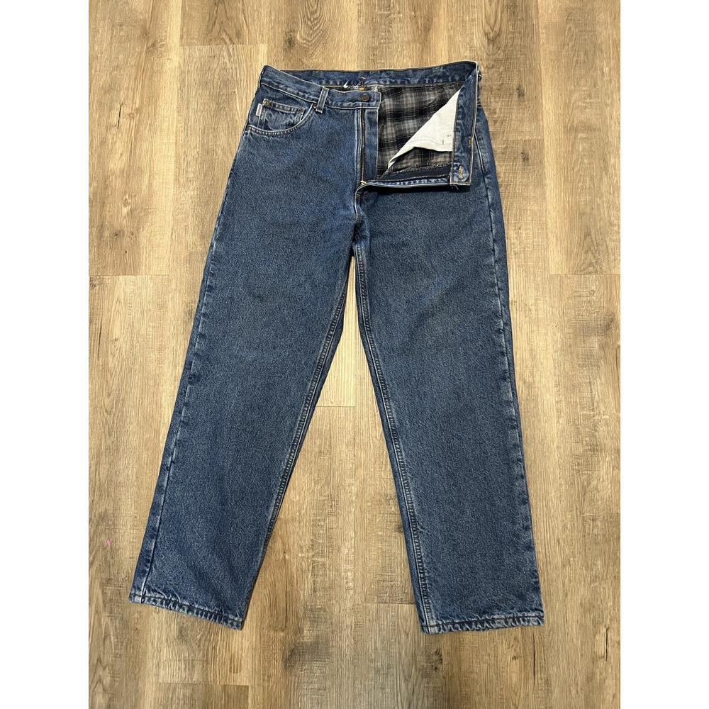 Carhartt Denim Jeans Men’s 34x30 Blue Workwear Relaxed Fit Heavy Duty